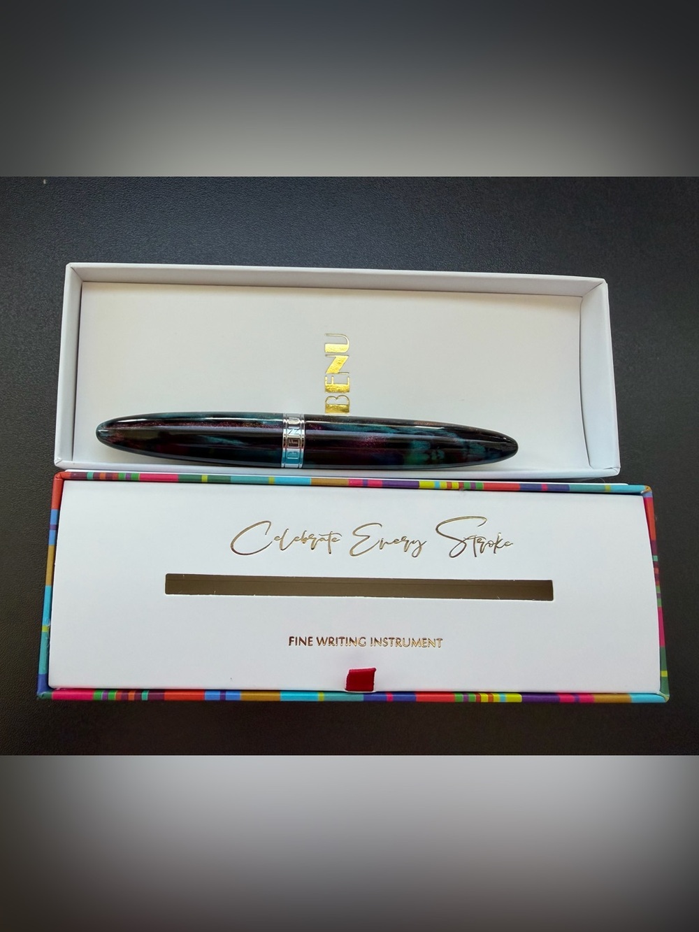 NIP Benu Fountain Pen Hidden Gem Limited Edition Shimmer Rainbow Exclusive Broad